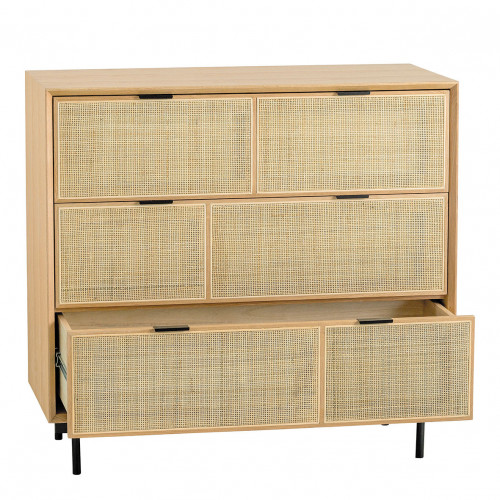 AUGUSTIN Light Oak and Caning Dresser