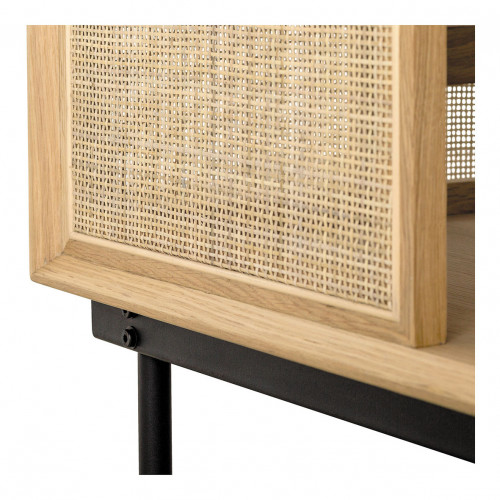 AUGUSTIN Light Oak and Caning Coffee Table