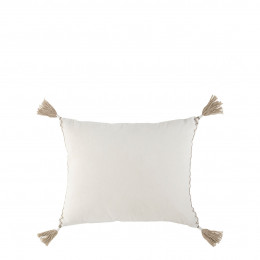MATTÉO Cotton Velvet and Linen Cushion Cover - White - 30 x 40 cm