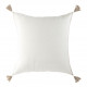 Housse de coussin MATTEO en velours de coton - Blanc - 50 x 50 cm