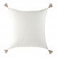 Housse de coussin MATTÉO en velours de coton - Blanc - 50 x 50 cm