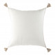 Housse de coussin MATTÉO en velours de coton - Blanc - 50 x 50 cm