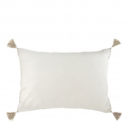 Housse de coussin MATTEO en velours de coton - Blanc - 60 x 40 cm