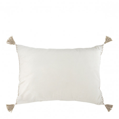MATTÉO Cotton Velvet and Linen Cushion Cover - White - 60 x 40 cm