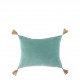 Housse de coussin MATTEO en velours de coton - Bleu aqua - 30 x 40 cm