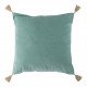Housse de coussin MATTÉO en velours de coton - Bleu aqua - 50 x 50 cm