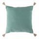 Housse de coussin MATTEO en velours de coton - Bleu aqua - 50 x 50 cm