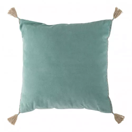 Housse de coussin MATTÉO en velours de coton - Bleu aqua - 50 x 50 cm