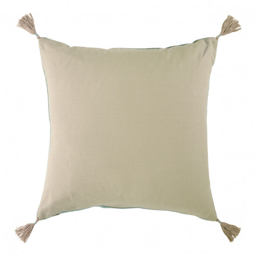 Housse de coussin MATTÉO en velours de coton et lin - Bleu aqua - 50 x 50 cm