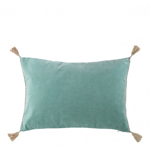 MATTÉO Cotton Velvet and Linen Cushion Cover - Aqua Blue - 60 x 40 cm