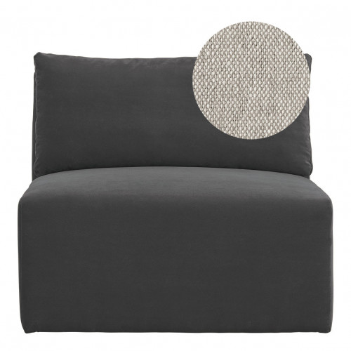 LOU Sofa in blended linen - Natural - Central module - L. 91.5 cm