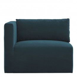 LOU Sofa in Cotton Velvet - Peacock Blue - Left Module