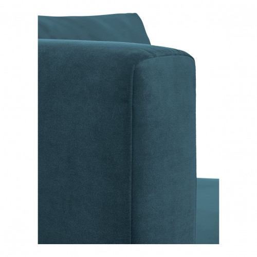 LOU Sofa in Cotton Velvet - Peacock Blue - Left Module