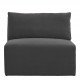 Canapé LOU en velours de coton - Gris foncé - Module central - L. 91.5 cm