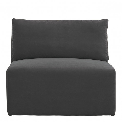 Canapé LOU en velours de coton - Gris foncé - Module central - L. 91.5 cm