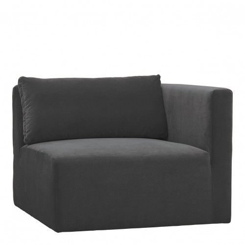LOU Sofa in Cotton Velvet - Dark Grey - Right Module