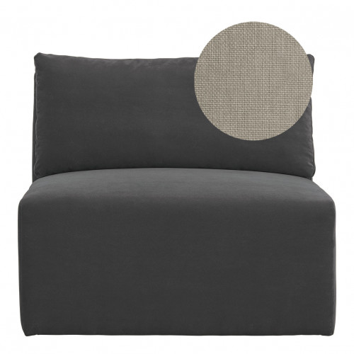 LOU Sofa in linen - Beige - Central module - L. 91.5 cm