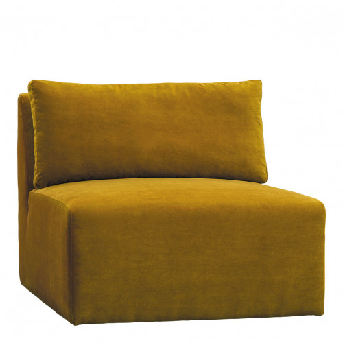 LOU Sofa in velvet - Saffron - Central module - L. 91.5 cm
