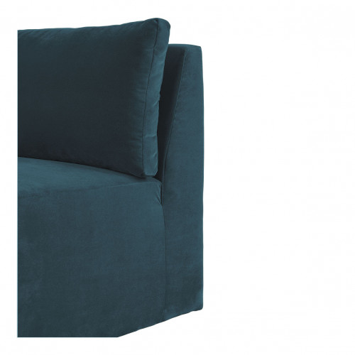 LOU Sofa in cotton velvet - Peacock blue - Central module - W. 91.5 cm