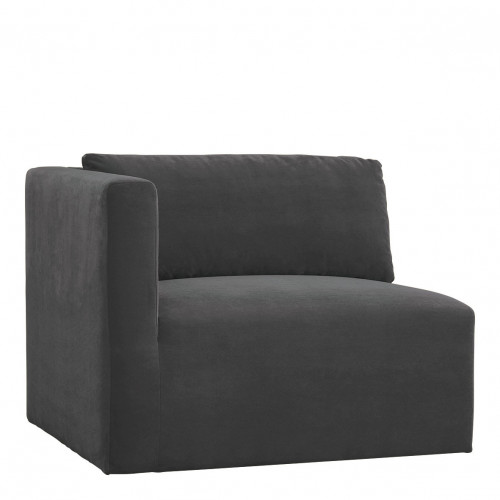 LOU sofa in cotton velvet - Dark grey - Left module