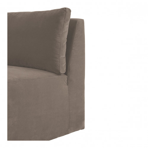 Canapé LOU en velours de coton - Taupe - Module central - L. 91.5 cm