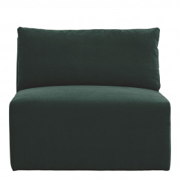 LOU Sofa in cotton velvet - Forest green - Central module - W. 91.5 cm