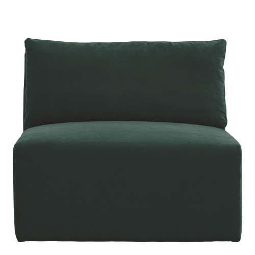 Canapé LOU en velours de coton - Vert forêt - Module central - L. 91.5 cm
