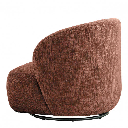 LISETTE Armchair in Velvet Jacquard Fabric - Rosewood