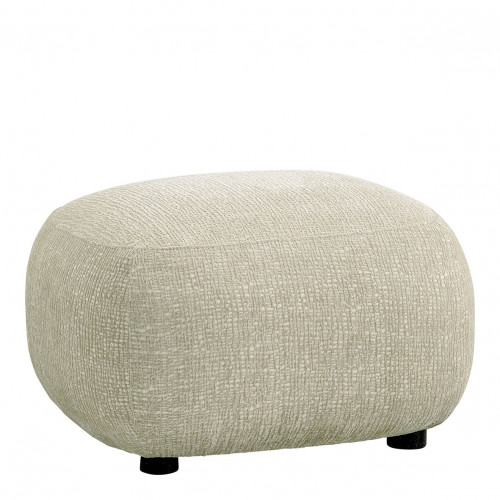 LISETTE Ottoman in velvet jacquard fabric - Sand