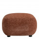 Pouf LISETTE en tissu jacquard de velours - Bois de rose