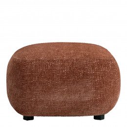 Pouf LISETTE en tissu jacquard de velours - Bois de rose