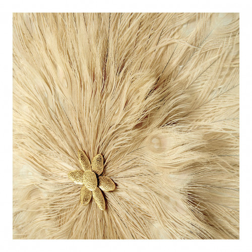 FLOWER wall decoration in feathers - Ecru
