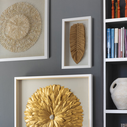 ROSETTE wall decoration in stone - Ecru