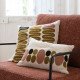 Housse de coussin GALETS en polycoton brodé - Rose et curry - 60 x 40 cm