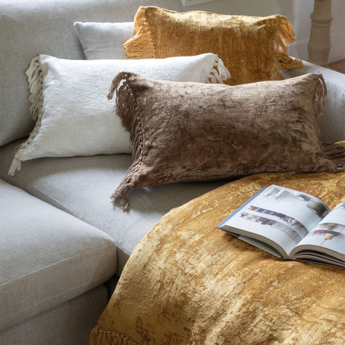PAULA iridescent velvet cushion cover - White - 60 x 40 cm