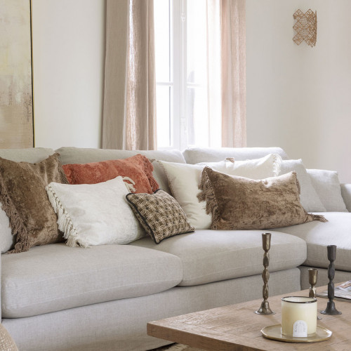 PAULA iridescent velvet cushion cover - White - 60 x 40 cm