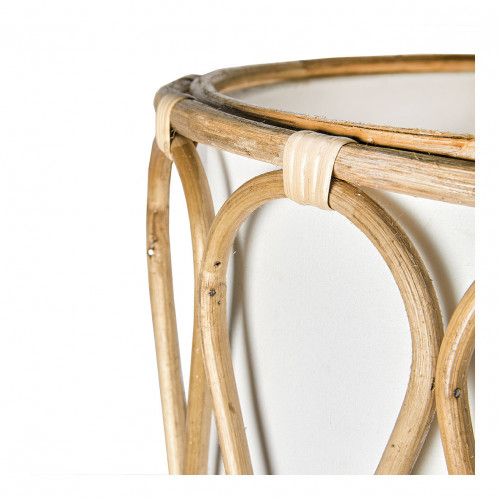 Conical Lampshade in Rattan and Cotton - ø 26.5 x 33 cm