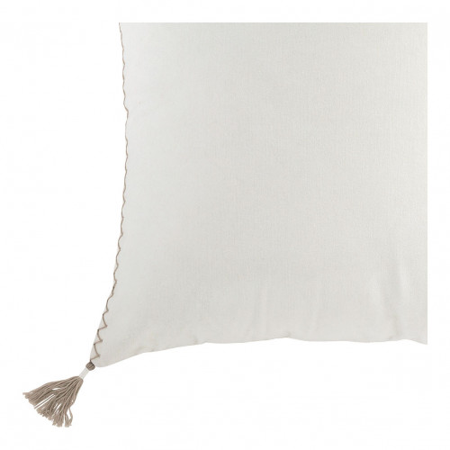 Housse de coussin MATTÉO en velours de coton et lin - Blanc - 50 x 50 cm