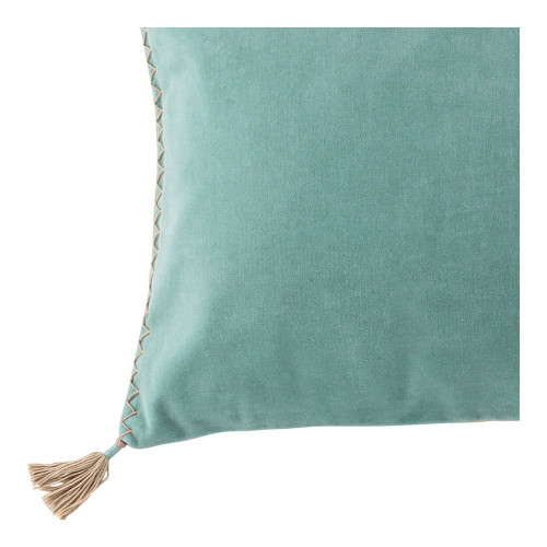 MATTÉO Cotton Velvet and Linen Cushion Cover - Aqua Blue - 50 x 50 cm