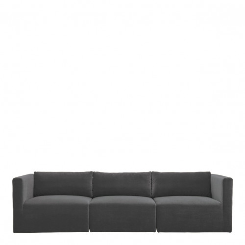 LOU sofa in cotton velvet - Dark grey - Left module