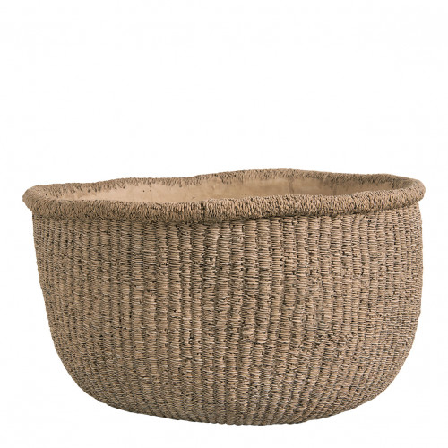 Cache-pot CIKA en ciment beige - Grand modèle - 44 x 43 x 24,7 cm