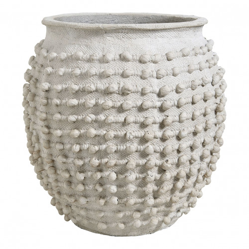 CLÉIA Planter in Light Gray Cement - Large Size - 51.5 x 51.5 x 51.5 cm