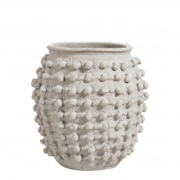 CLÉIA Planter in light gray cement - Small model - 37.5 x 37 x 37 cm