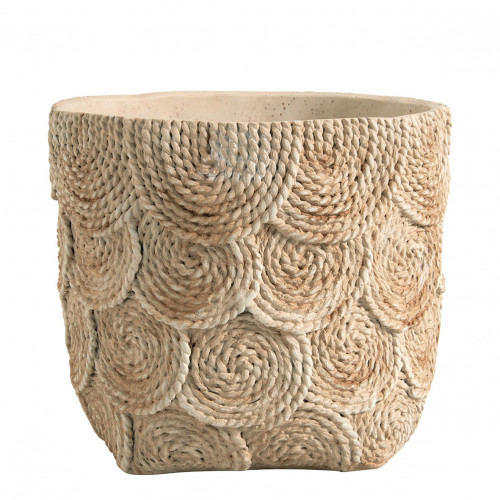 OSA Planter in Cream Cement - Medium Size - 27 x 26.5 x 23.5 cm