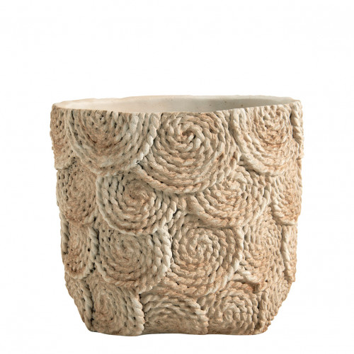 OSA Planter in Cream Cement - Small Model - 21 x 20.5 x 18.5 cm