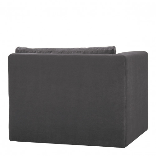 Canapé LOU en velours de coton - 3 modules - L. 297 cm - Gris foncé Canapé LOU en velours de coton - 3 modules - L. 297 cm - Gris foncé