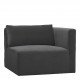 Canapé LOU en velours de coton - 3 modules - L. 297 cm - Gris foncé