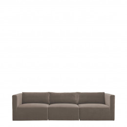 LOU Sofa in cotton velvet - 3 modules - W. 297 cm - Taupe