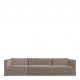 Canapé LOU en velours de coton - 3 modules - L. 336 cm - Taupe