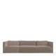 Canapé LOU en velours de coton - 3 modules - L. 336 cm - Taupe